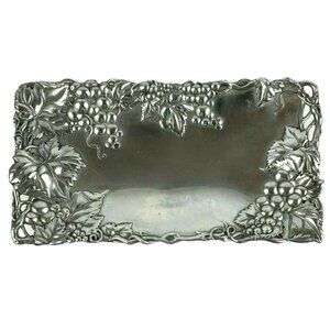 Arthur Court 1996 Grape Motif Aluminum Serving Tray Rectangle Vintage Decor